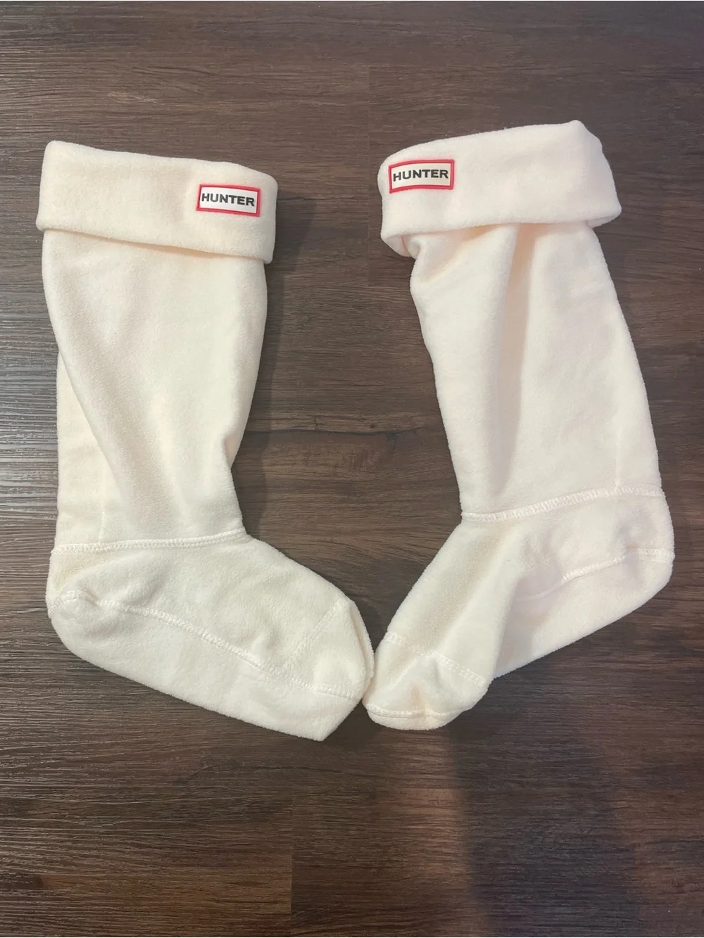 Hunter Cream Fleece Boot Socks - Soft Women's Liner Tall Boot Socks Size M (5-7)